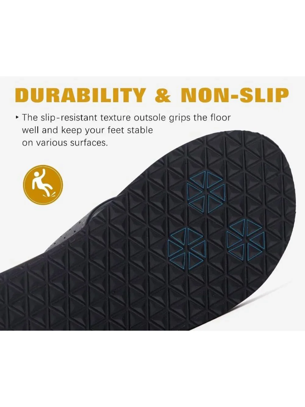 Men's Grey Yoga Mat Leather Flip Flops Slip On Indoor Outdoor Sandal Slipper